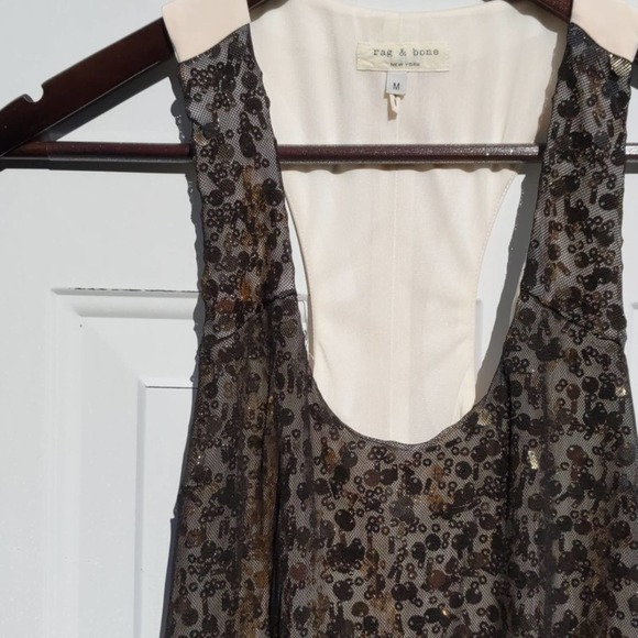 Rag & Bone Bahia Top Gold Sequin 100% Silk  Medium - Picture 11 of 17